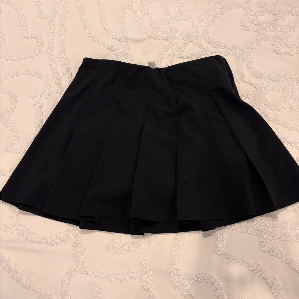 J. Crew Black Pleated Circle Skort